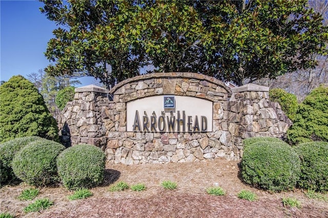 view of community sign