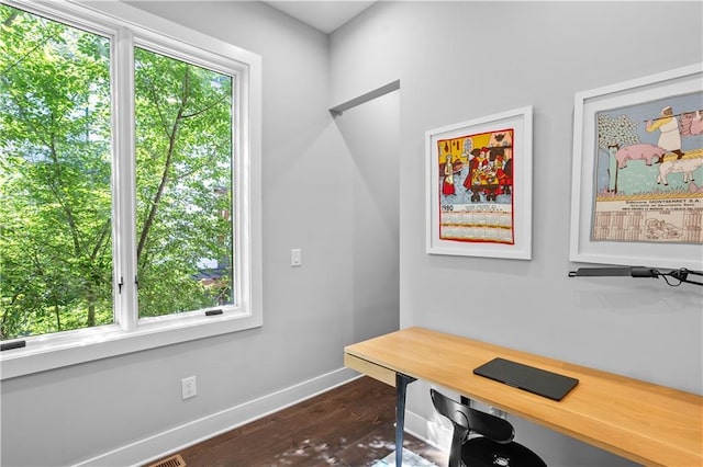 1331 Iverson St NE Unit A, Atlanta, GA 30307 - office featuring baseboards and dark wood finished floors
