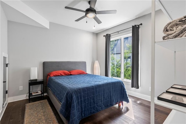 1331 Iverson St NE Unit A, Atlanta, GA 30307 - bedroom with baseboards, wood-type flooring, and ceiling fan