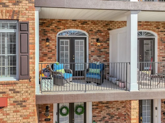 view of patio with a balcony