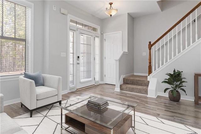 foyer entrance featuring light hardwood / wood-style flooring