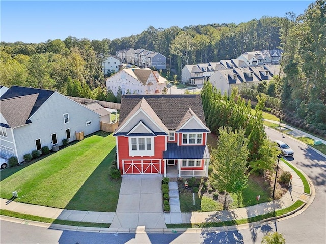 drone / aerial view featuring a residential view