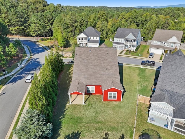 bird's eye view with a forest view
