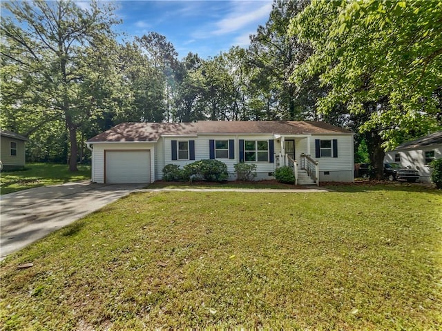 2122 Belhaven Ln SE, Atlanta, GA 30315 - single story home with an attached garage, a front yard, driveway, and crawl space
