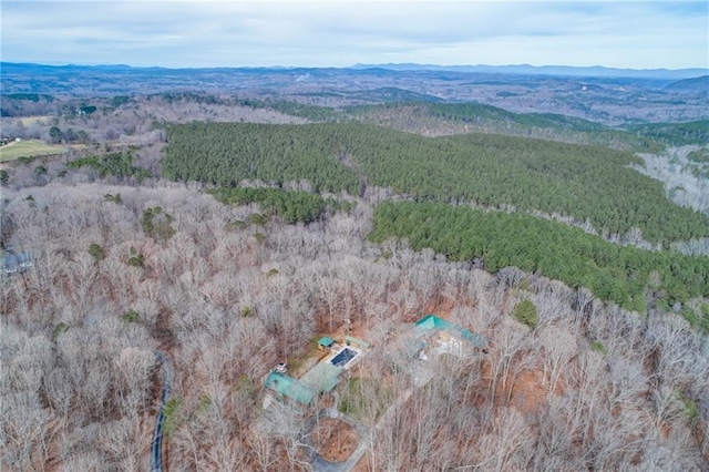 drone / aerial view with a mountain view