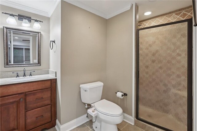 1215 Comet View Trl SE, Smyrna, GA 30082 - full bath with toilet, baseboards, a shower stall, and ornamental molding