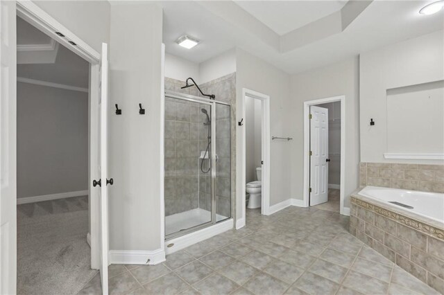 1215 Comet View Trl SE, Smyrna, GA 30082 - full bath featuring toilet, baseboards, a garden tub, and a stall shower