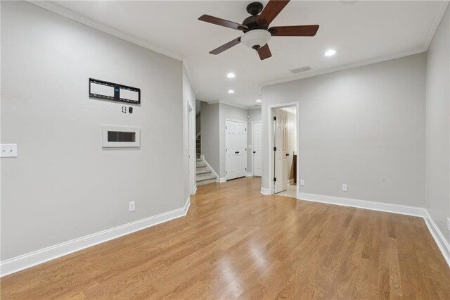 1215 Comet View Trl SE, Smyrna, GA 30082 - unfurnished room with baseboards, ceiling fan, ornamental molding, and visible vents