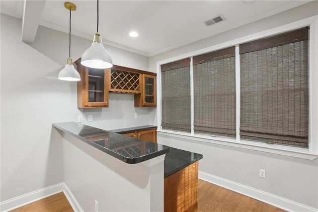 1215 Comet View Trl SE, Smyrna, GA 30082 - bar with baseboards, wood finished floors, wet bar, and visible vents