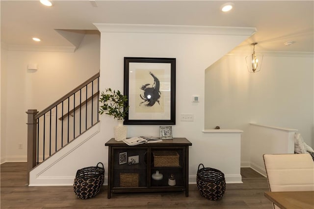 506 Healy Dr Unit 74, Cumming, GA 30040 - interior space featuring wood finished floors, ornamental molding, baseboards, and recessed lighting
