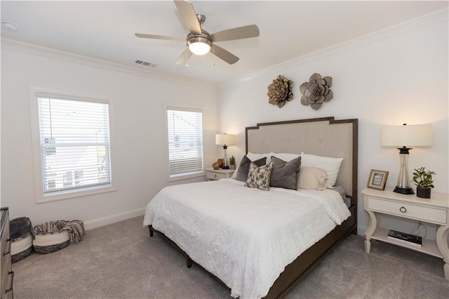 506 Healy Dr Unit 74, Cumming, GA 30040 - carpeted bedroom featuring ornamental molding, baseboards, and a ceiling fan