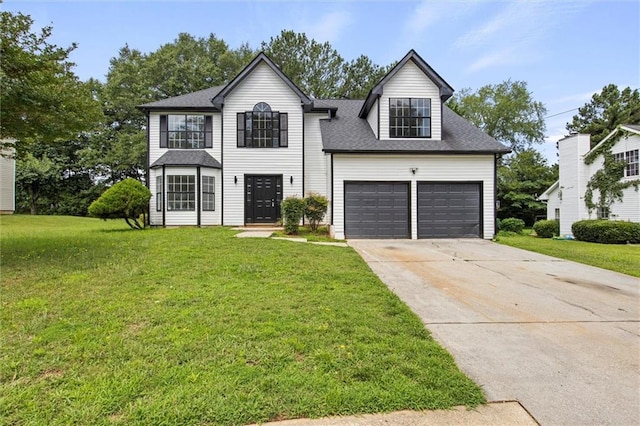 1069 Alford Rd, Lithonia, GA 30058 - view of front of house with a front lawn, driveway, a garage, and a shingled roof