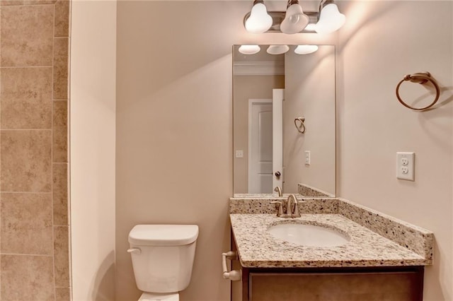 bathroom with toilet and vanity