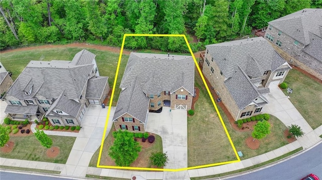 aerial view featuring a residential view