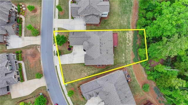 aerial view with a residential view