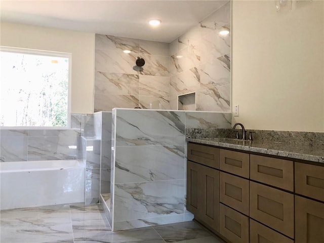 bathroom with a tile shower