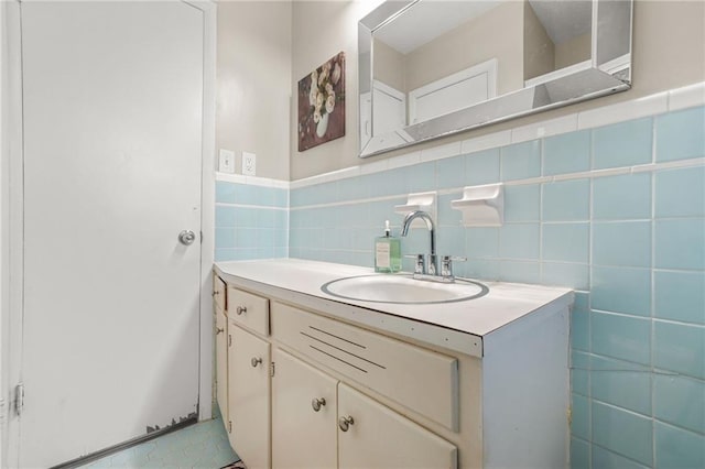 4218 Hideaway Dr, Tucker, GA 30084 - bathroom with tile walls and vanity
