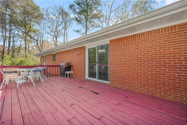 4218 Hideaway Dr, Tucker, GA 30084 - wooden terrace featuring area for grilling