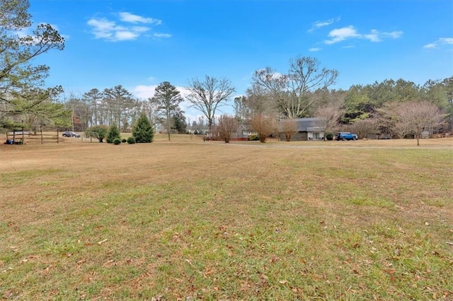 view of yard with a rural view