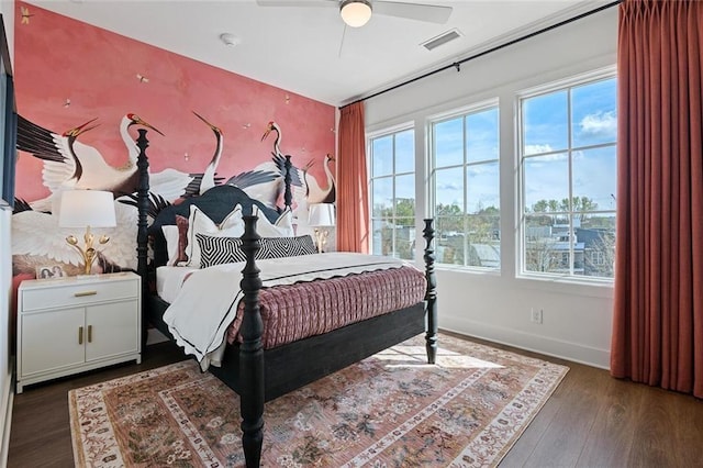 989 Bibbs Cir NW Unit 25, Atlanta, GA 30318 - bedroom featuring wood finished floors, baseboards, and a ceiling fan