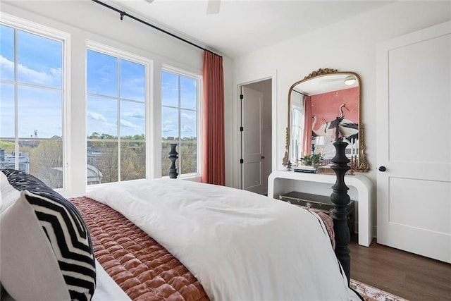 989 Bibbs Cir NW Unit 25, Atlanta, GA 30318 - bedroom with wood finished floors and ceiling fan