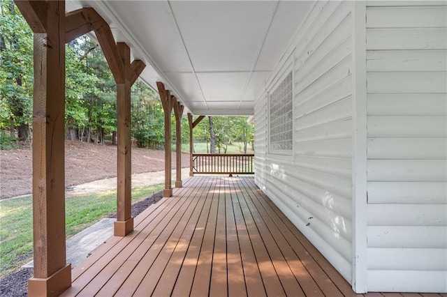 wooden deck with covered porch