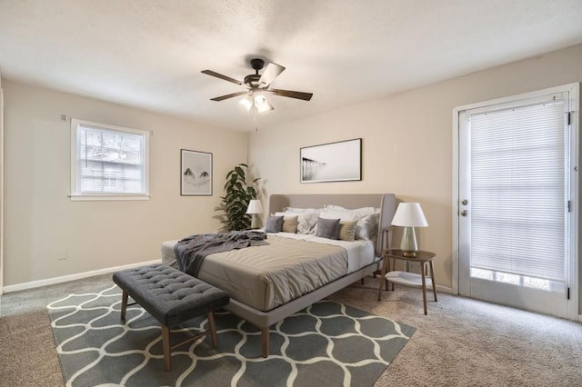 bedroom featuring ceiling fan