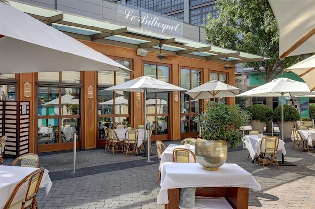 view of patio with outdoor dining area