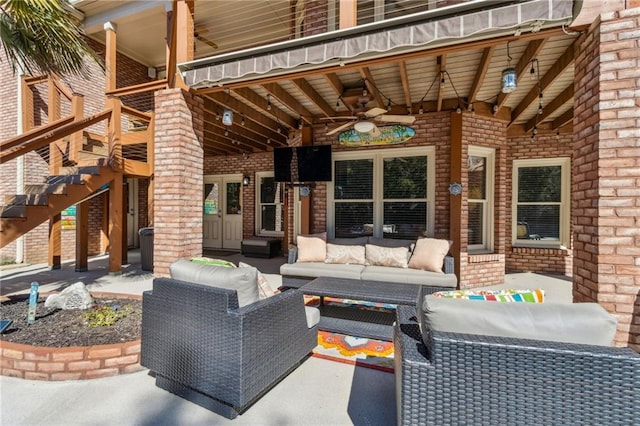 view of patio with outdoor lounge area