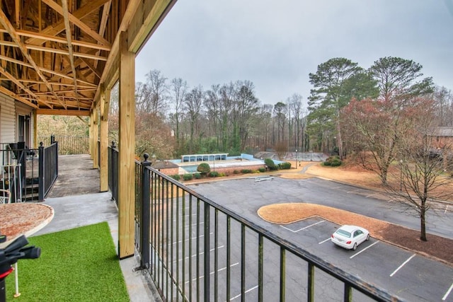 view of patio / terrace featuring a swimming pool