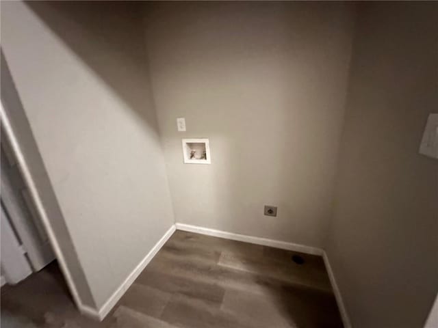 8 Hazel St, Porterdale, GA 30014 - washroom with electric dryer hookup, hookup for a washing machine, and baseboards
