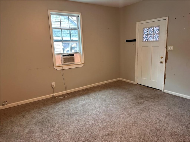 8 Hazel St, Porterdale, GA 30014 - carpeted foyer with baseboards and cooling unit