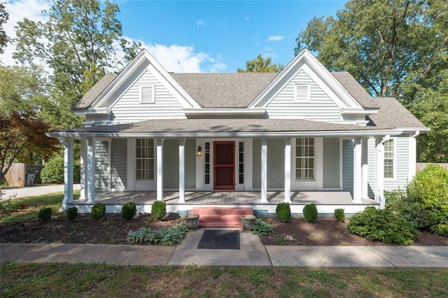 view of front facade featuring covered porch