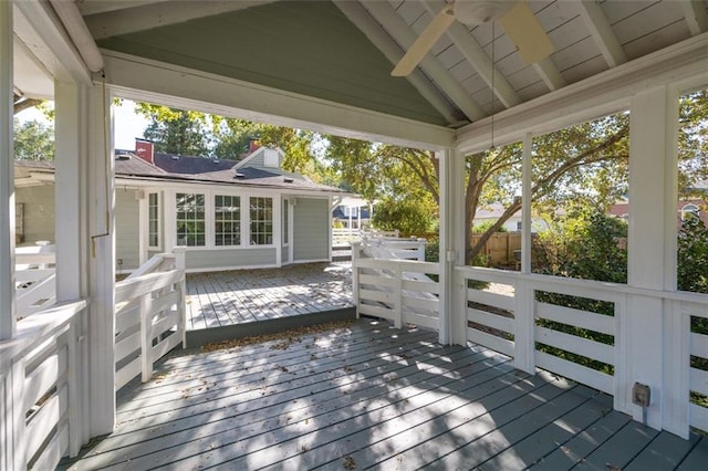 150 E Main St, Rutledge, GA 30663 - wooden terrace featuring ceiling fan