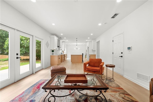 3684 Clearbrooke Way, Duluth, GA 30097 - living area with light wood-style flooring, recessed lighting, and baseboards