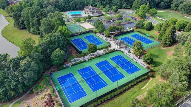 1723 Woodbow Path, Dacula, GA 30019 - drone / aerial view of a pool