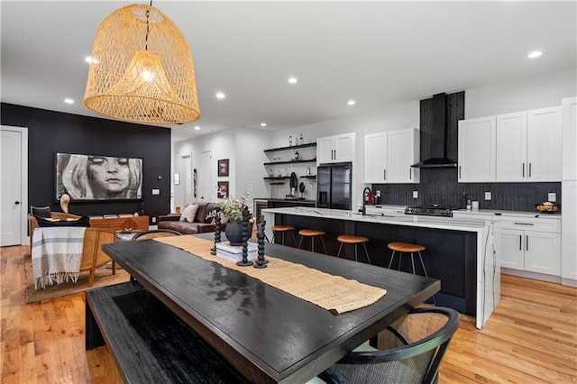 210 Locust St NE, Atlanta, GA 30317 - dining area with light wood-style floors and recessed lighting