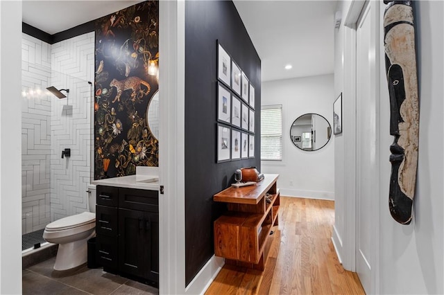 210 Locust St NE, Atlanta, GA 30317 - hall with recessed lighting, baseboards, and light wood finished floors
