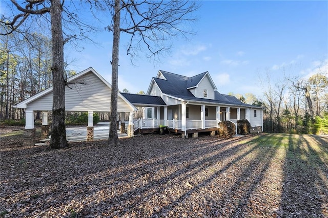 exterior space featuring covered porch