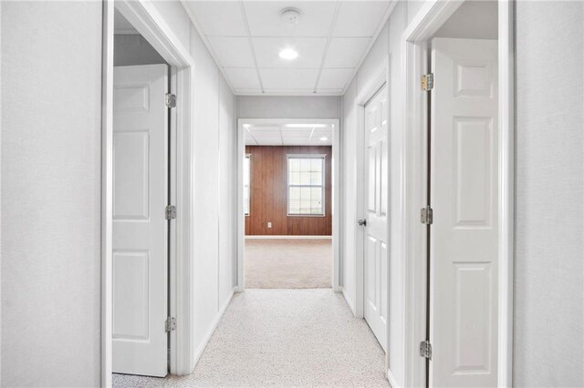 full bathroom featuring vanity,  shower combination, a drop ceiling, and toilet