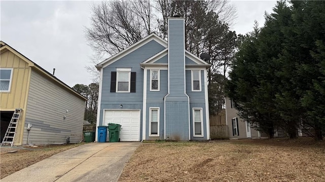 view of front of home with a garage