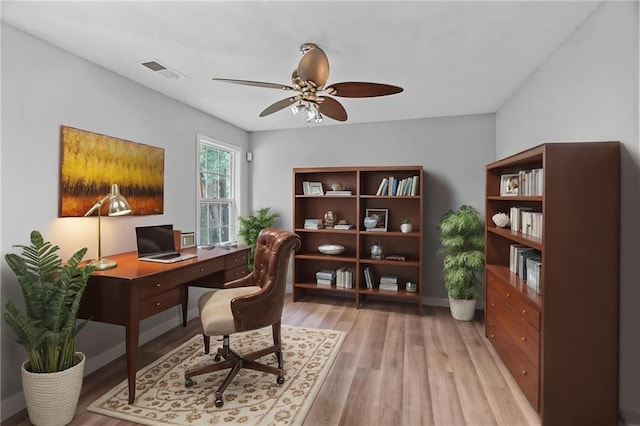 3315 Brookfield Dr, Austell, GA 30106 - office area with light wood-style flooring and ceiling fan