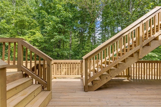 6142 Hutchins Dr, Buford, GA 30518 - wooden terrace with stairs