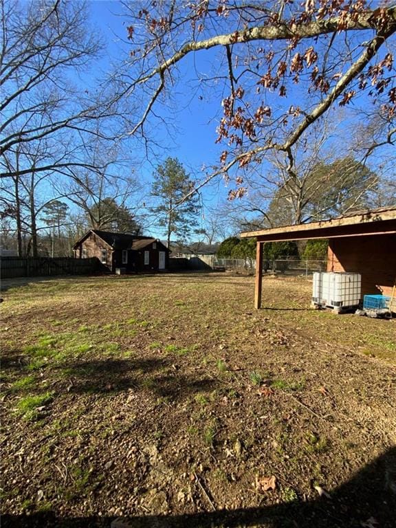 view of yard featuring fence