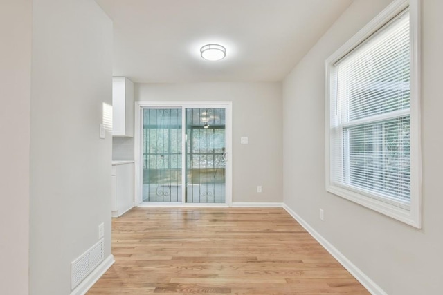 empty room featuring light wood-type flooring