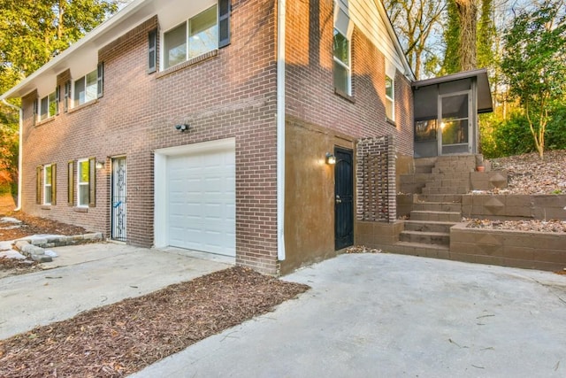 view of home's exterior with a garage