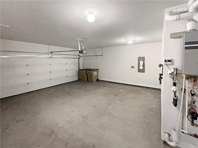 garage featuring a garage door opener and baseboards