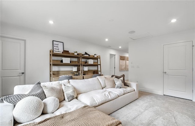 108 NW Jane Blvd, Cartersville, GA 30120 - carpeted living area featuring attic access, recessed lighting, and baseboards