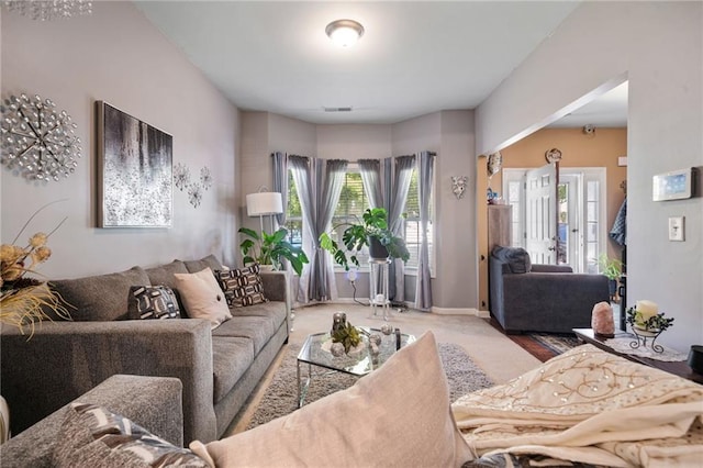 living room with visible vents