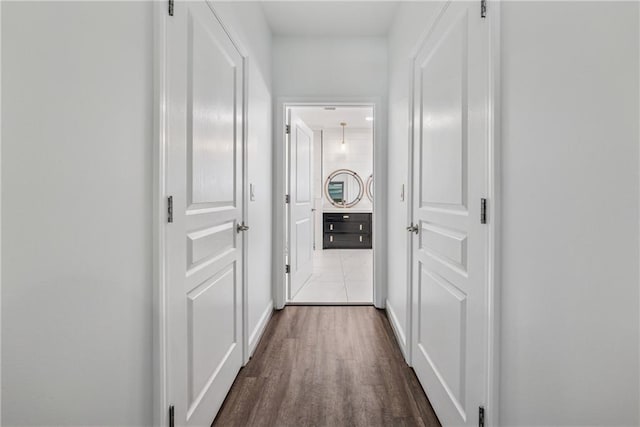 507 Bonneset Ct, Canton, GA 30114 - hall with baseboards and dark wood-style floors